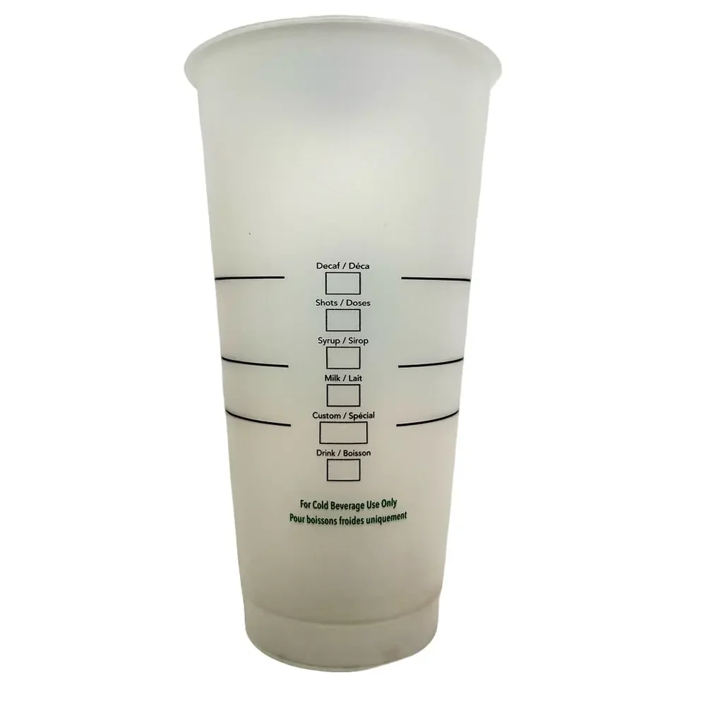 Set 4-2020 Starbucks Clear Green Plastic Reusable Cold Venti 24 Oz Cups & Lids